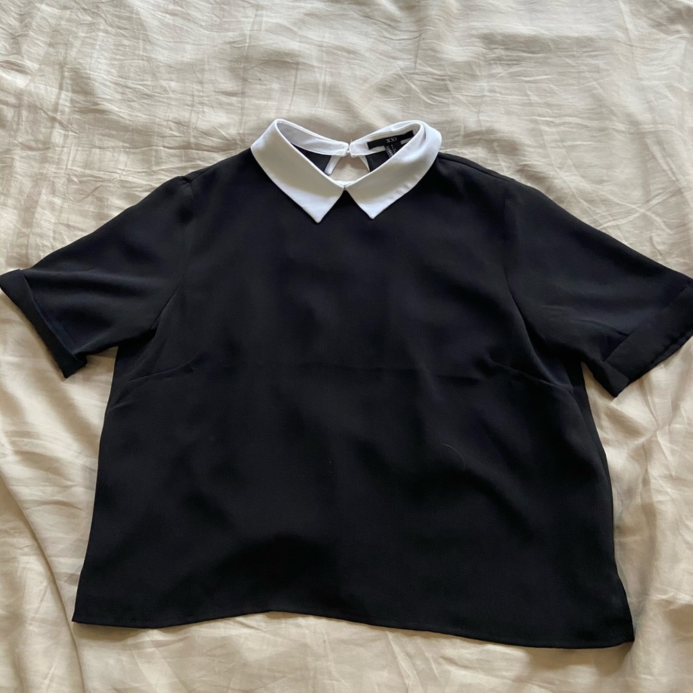 Collared black top